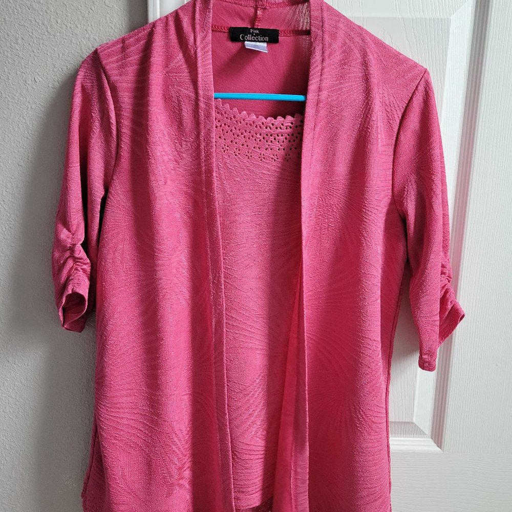 Pink Collection Blouse With Built In Cami